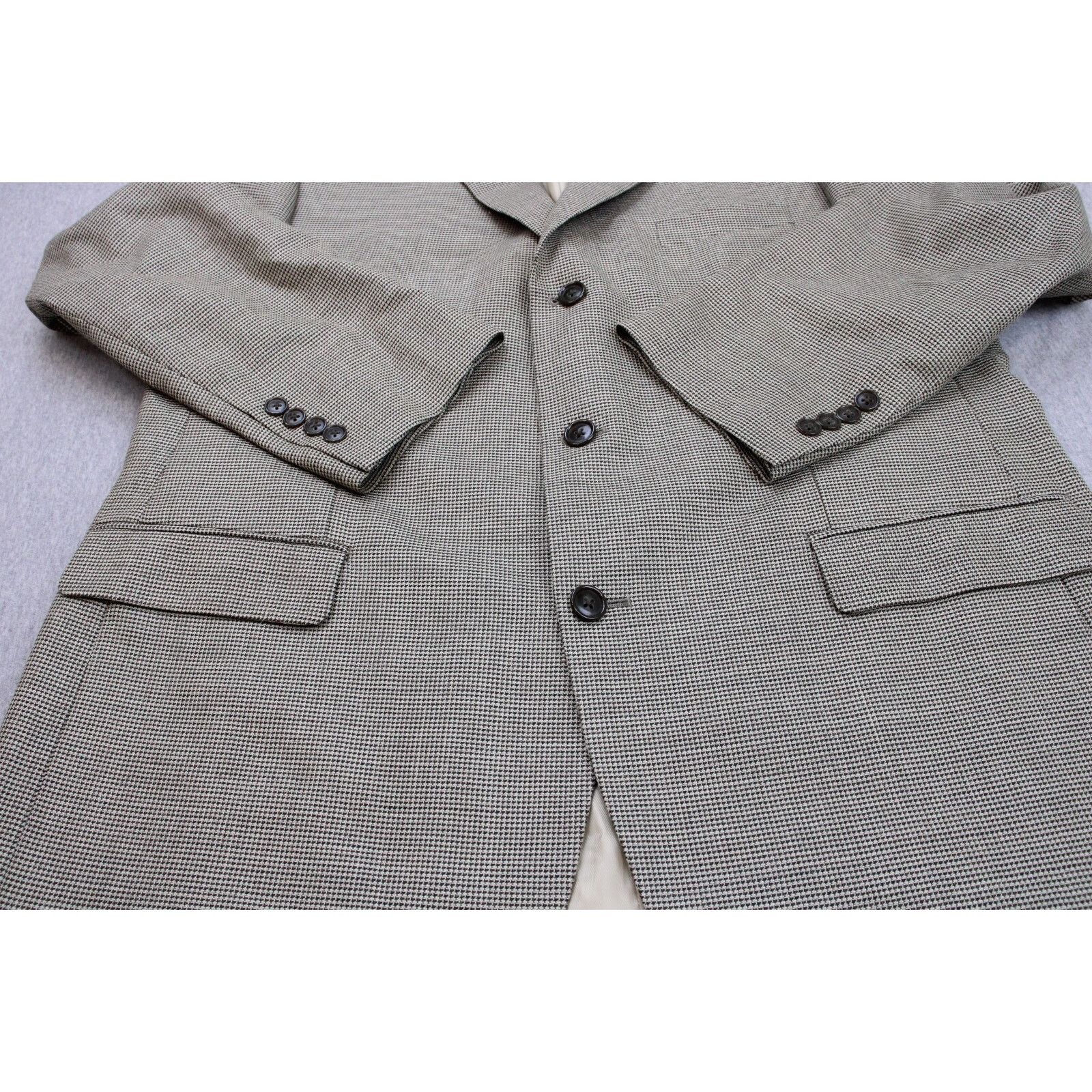Calvin Klein Calvin Klein Mens Blaze Size 44R Wool Silk Houndstooth Size 44R - 9 Thumbnail
