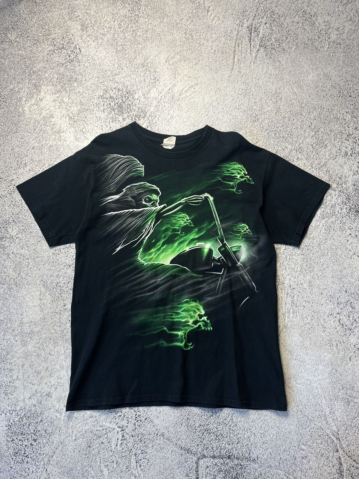 Gildan Vintage Black T shirt Ghost rider Size US L / EU 52-54 / 3 - 3 Thumbnail