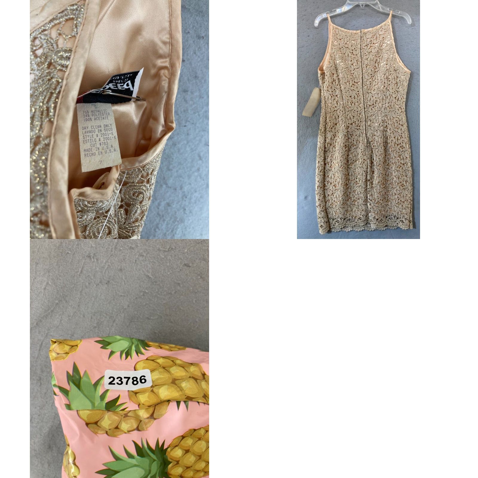 Speedo Speed Fashion Womens Dress 7 Gold USA MADE NWT Vintage Metallic Size M / US 6-8 / IT 42-44 - 8 Thumbnail