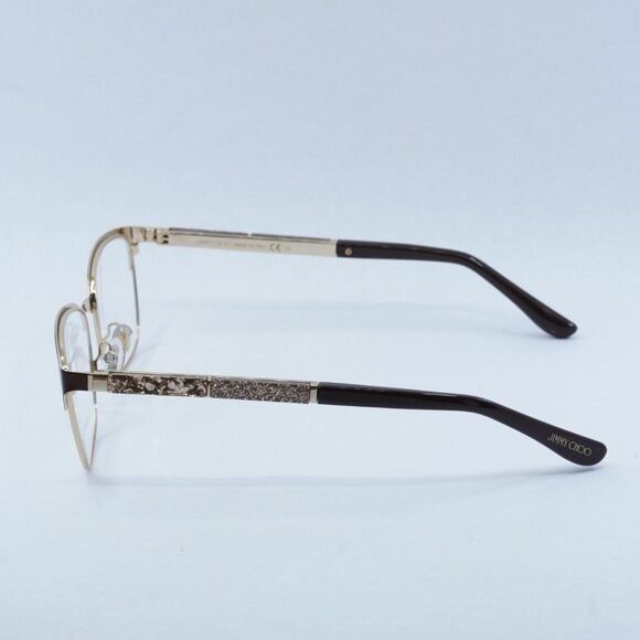 Jimmy Choo Jimmy Choo JC192 04IN 00 Eyeglasses Brown/Gold 54mm Frame Size ONE SIZE - 8 Thumbnail