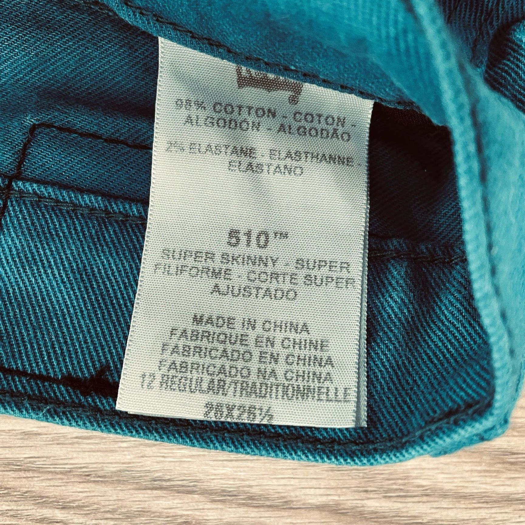 Levi's LEVI'S 510 Skinny Jeans Green Women's Size 12 Stretch Denim Size 34" / US 12 / IT 48 - 3 Thumbnail