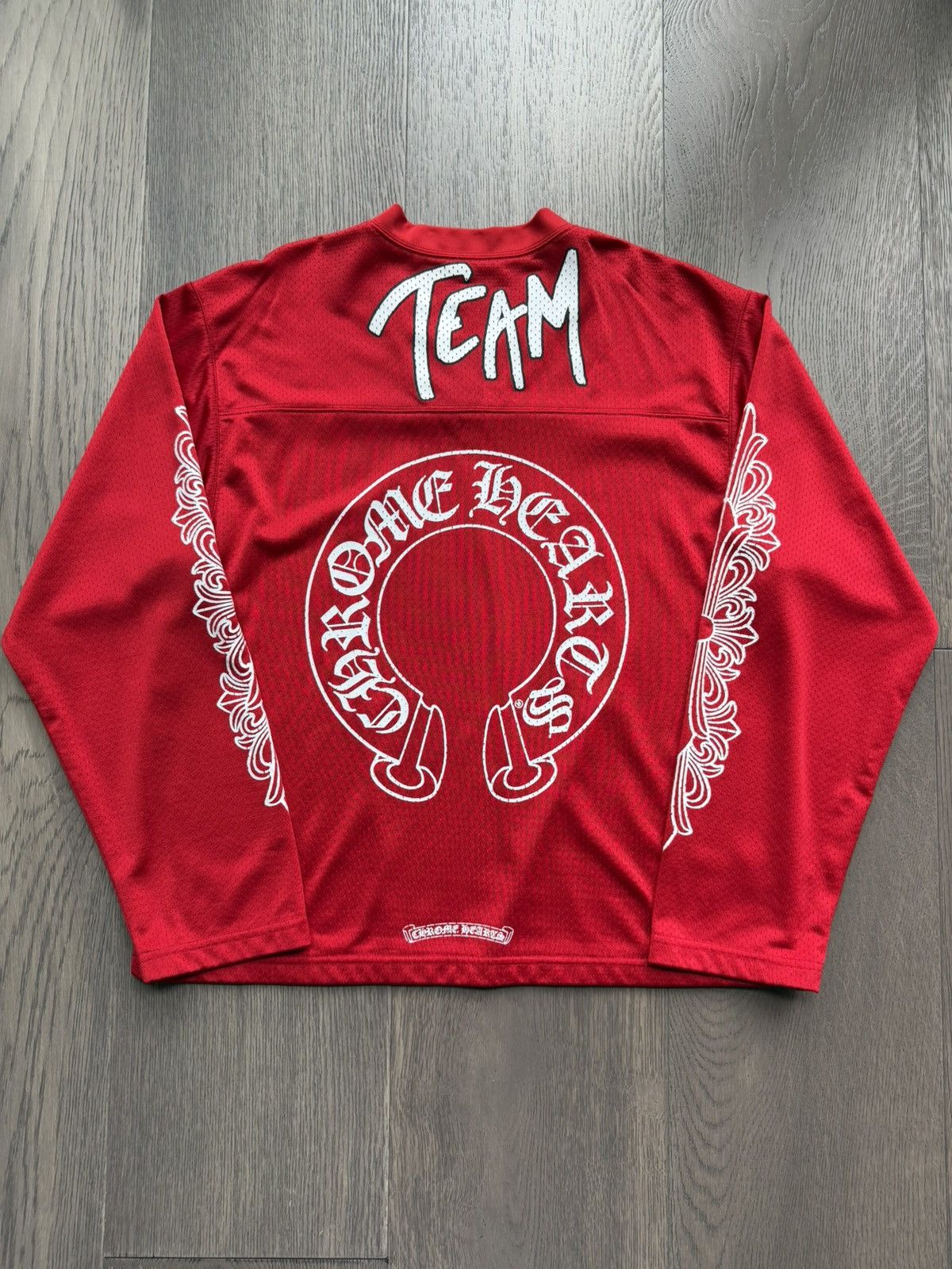 Chrome Hearts Form Red Mesh Jersey Long Sleeve Shirt