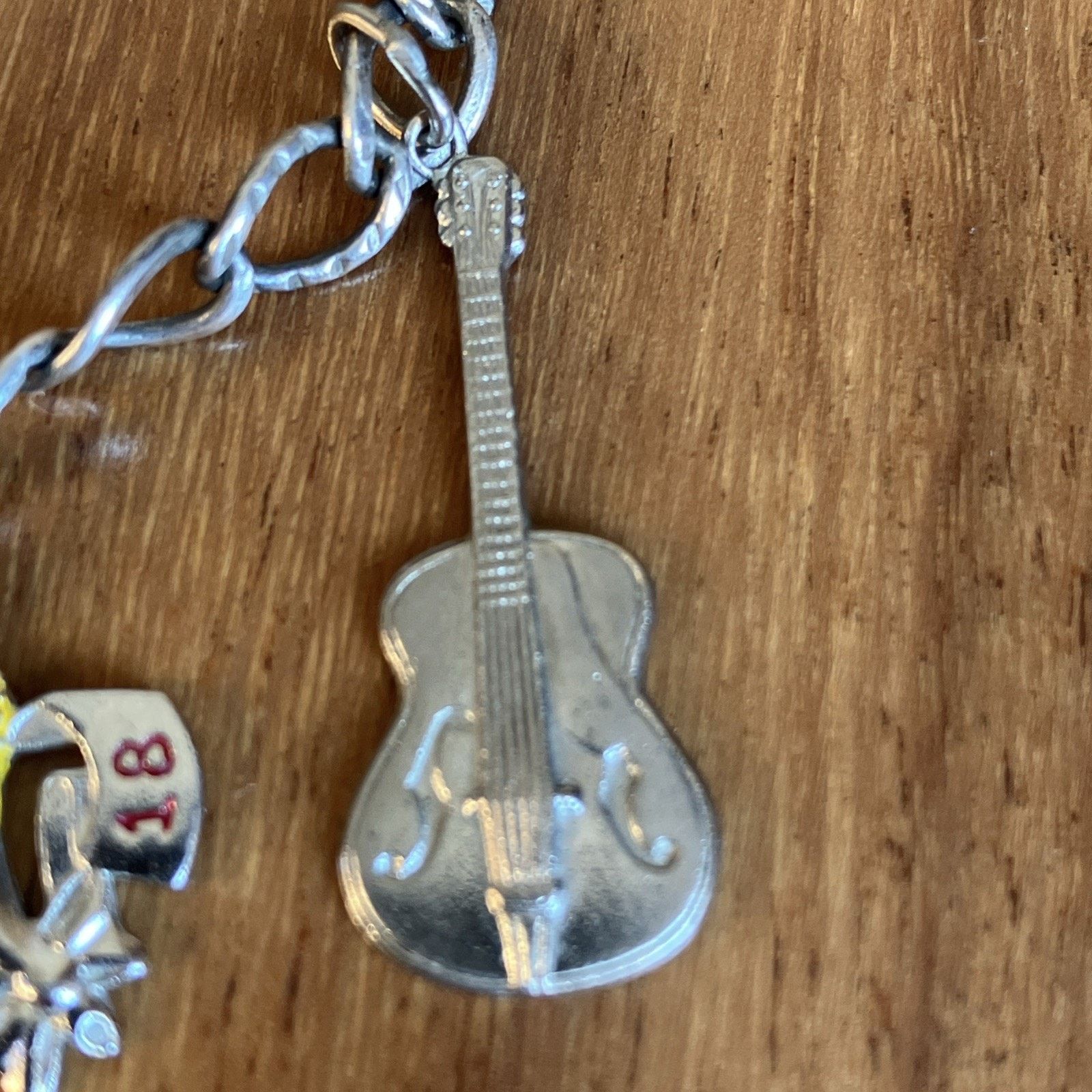 Other Vtg Sterling Silver Religious Charm Bracelet 1940s Music Size ONE SIZE - 2 Thumbnail