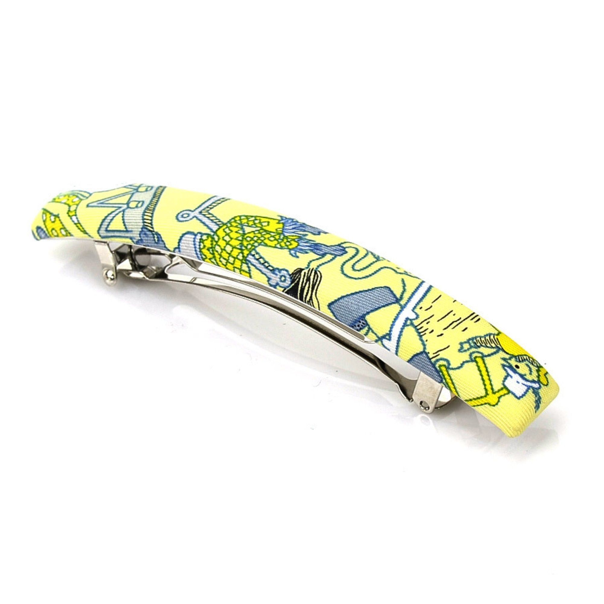 image of Hermes Valletta Silk/metal Yellow/multicolor/silver Women's in Black