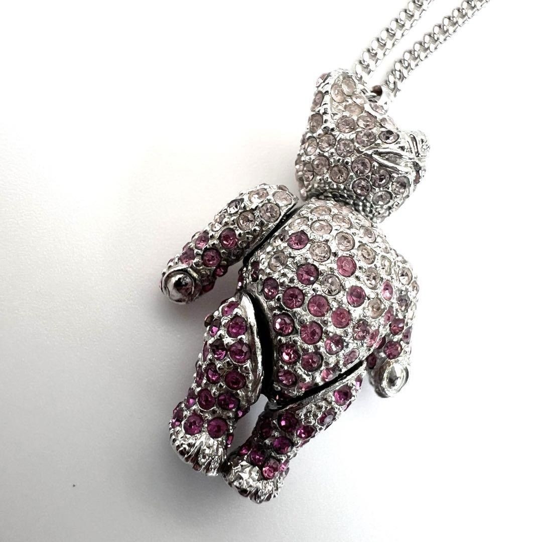 Dior Dior Rose Crystal Teddy Bear Necklace Size ONE SIZE - 1 Thumbnail