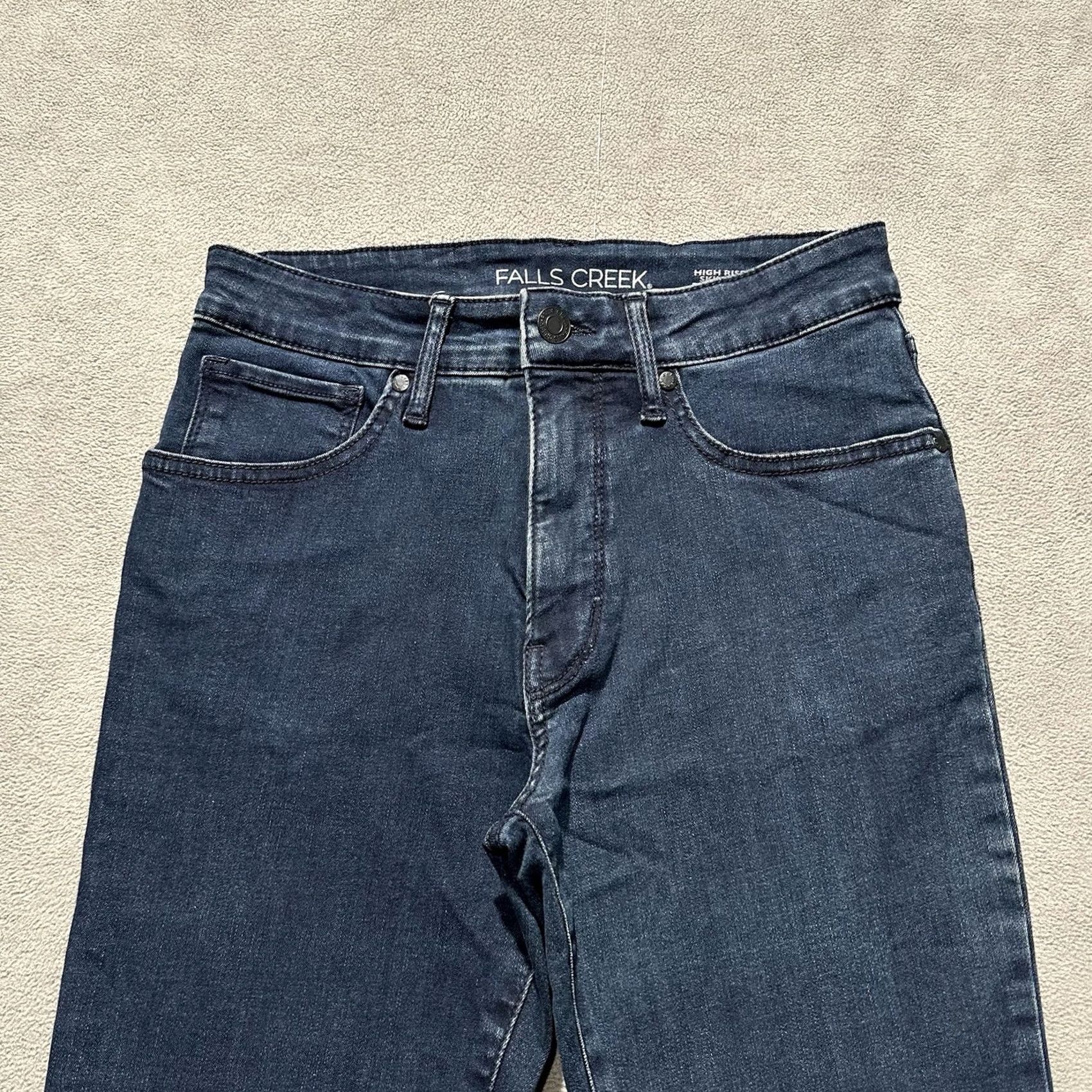 Vintage Falls Creek Jeans Womens 8 Blue Denim Dark Wash High Rise Skinny Stretch Size 30" / US 8 / IT 44 - 3 Thumbnail