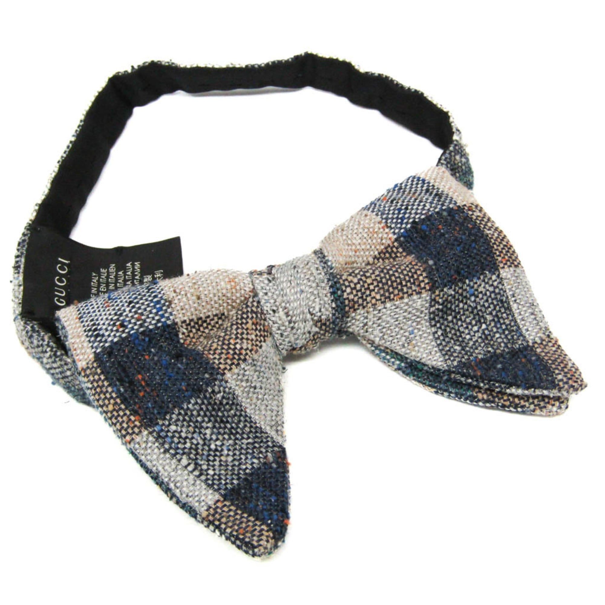 Gucci Gucci Boy Silk Cotton Wool Bow Tie Blue,Gray,Orange Size ONE SIZE - 1 Thumbnail
