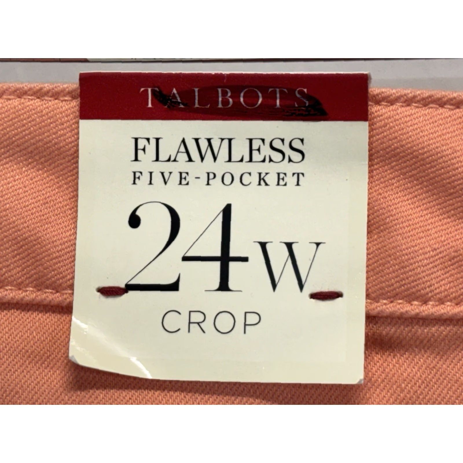 Talbots Talbots Pants Women’s 24W Plus Peach Denim Cropped Five Pocket Solid Cotton Blend Denim Size 42" / US 20 - 5 Thumbnail