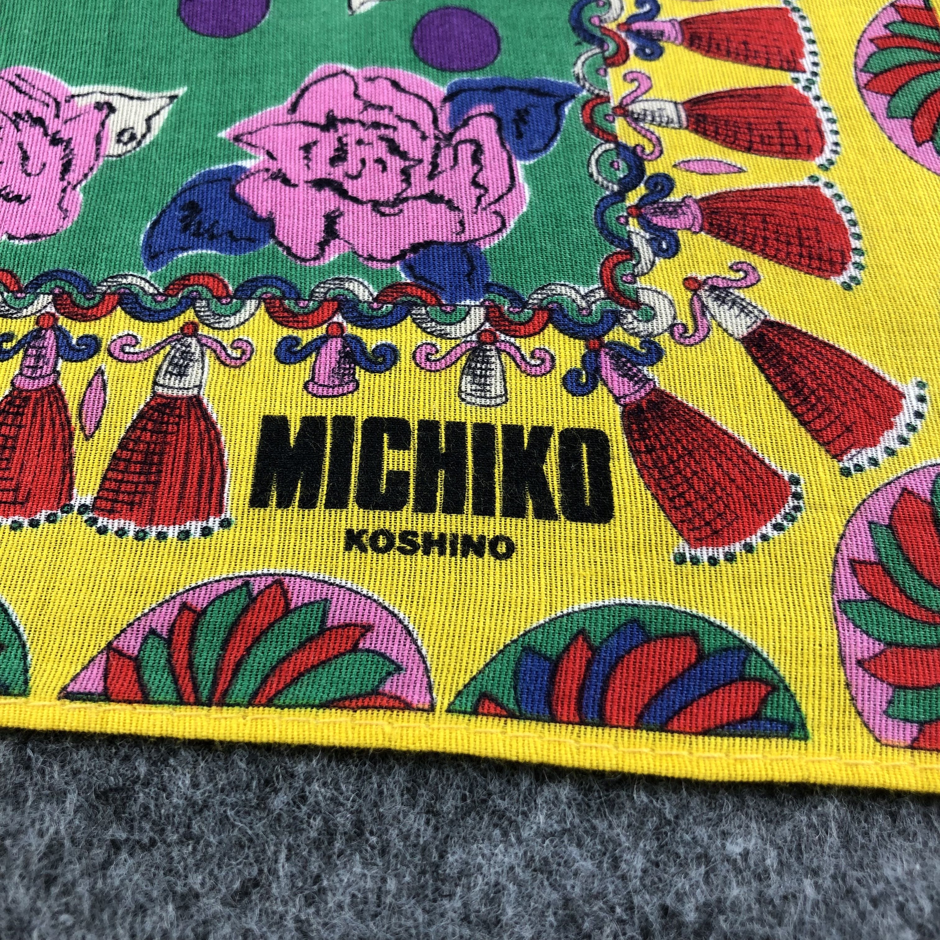 Japanese Brand × Michiko Koshino × Vintage Michiko Koshino Handkerchief Neckerchief Bandana H2243 Size ONE SIZE - 4 Thumbnail