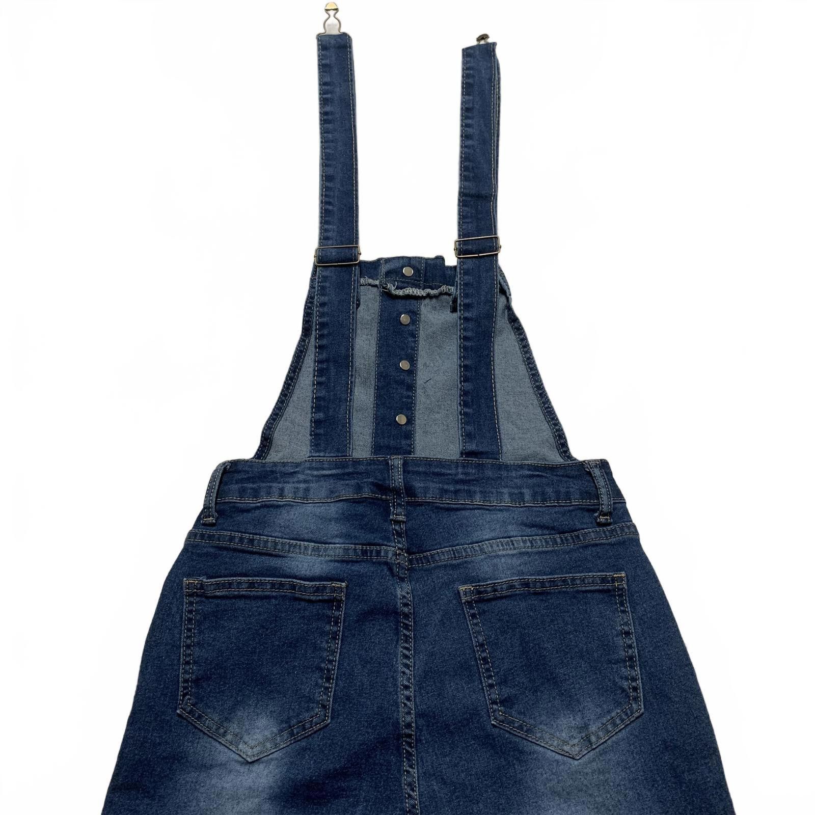 NBDN Nobrandedon Denim Overalls Women's Size Small Blue Flared Legs Jeans Size 28" / US 6 / IT 42 - 2 Thumbnail