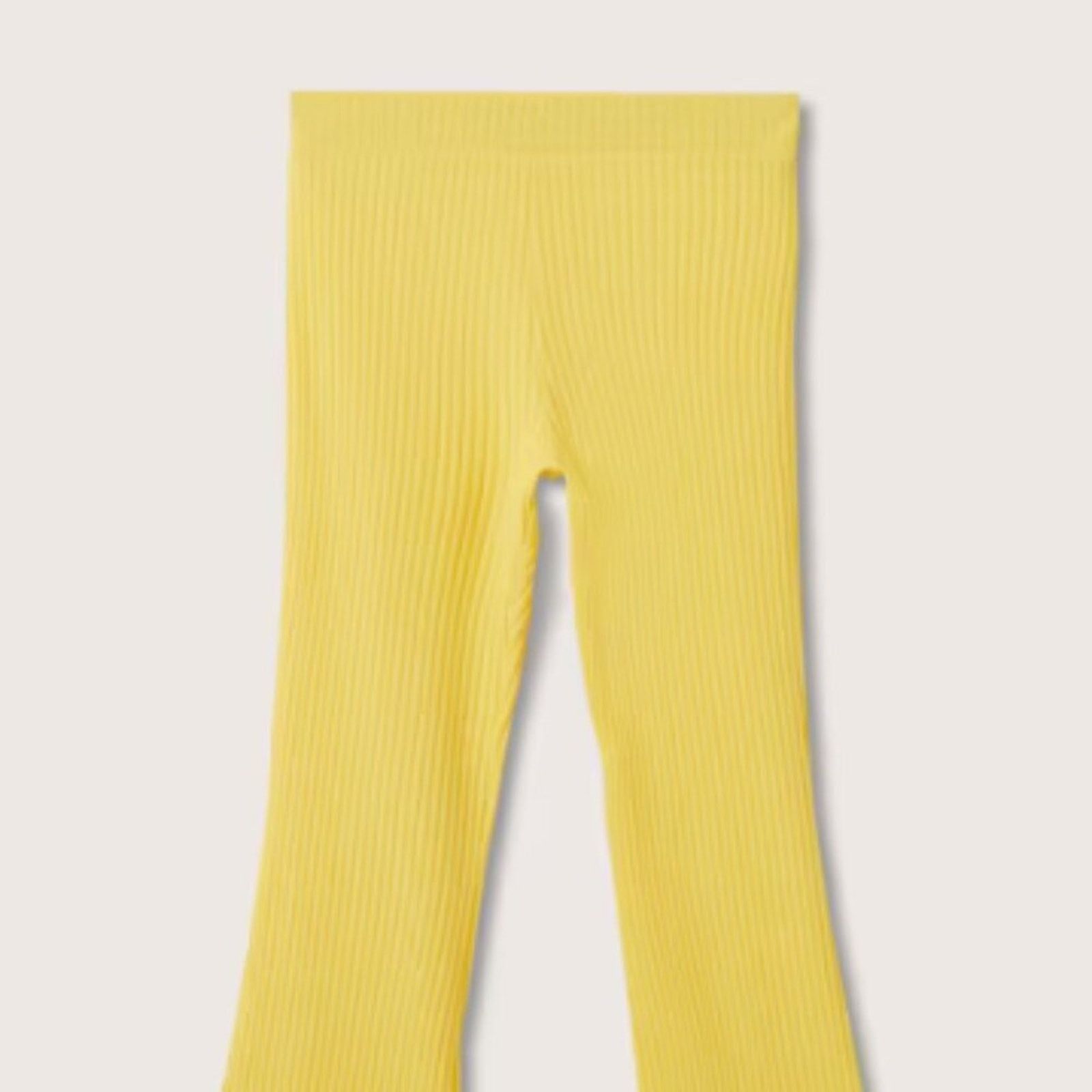 Mango Mango MNG Side Slit Knit Pants Yellow NWT Large Size 34" / US 12 / IT 48 - 9 Thumbnail