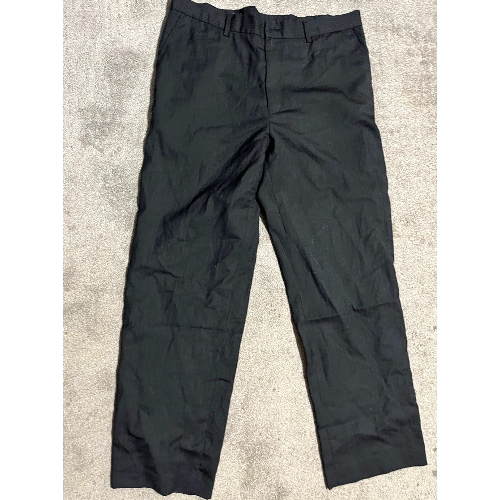 Perry Ellis Perry Ellis Men’s Pants Black Flat Front Modern Fit 36x32 Casual Workwear Size US 36 / EU 52 - 2 Thumbnail
