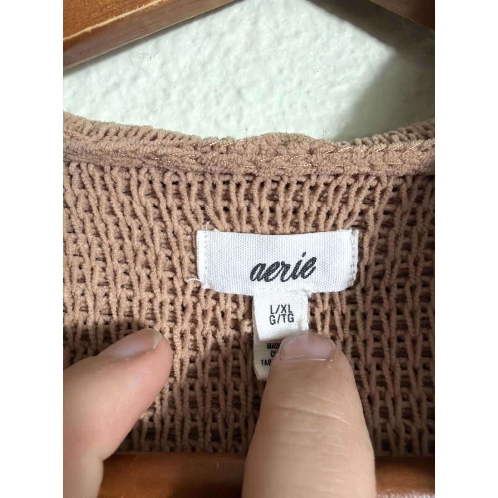 Vintage Aerie Cardigan Shirt Womens Sleeveless Hooded Taupe Pockets XL Beige Polyester Size XL / US 12-14 / IT 48-50 - 6 Thumbnail