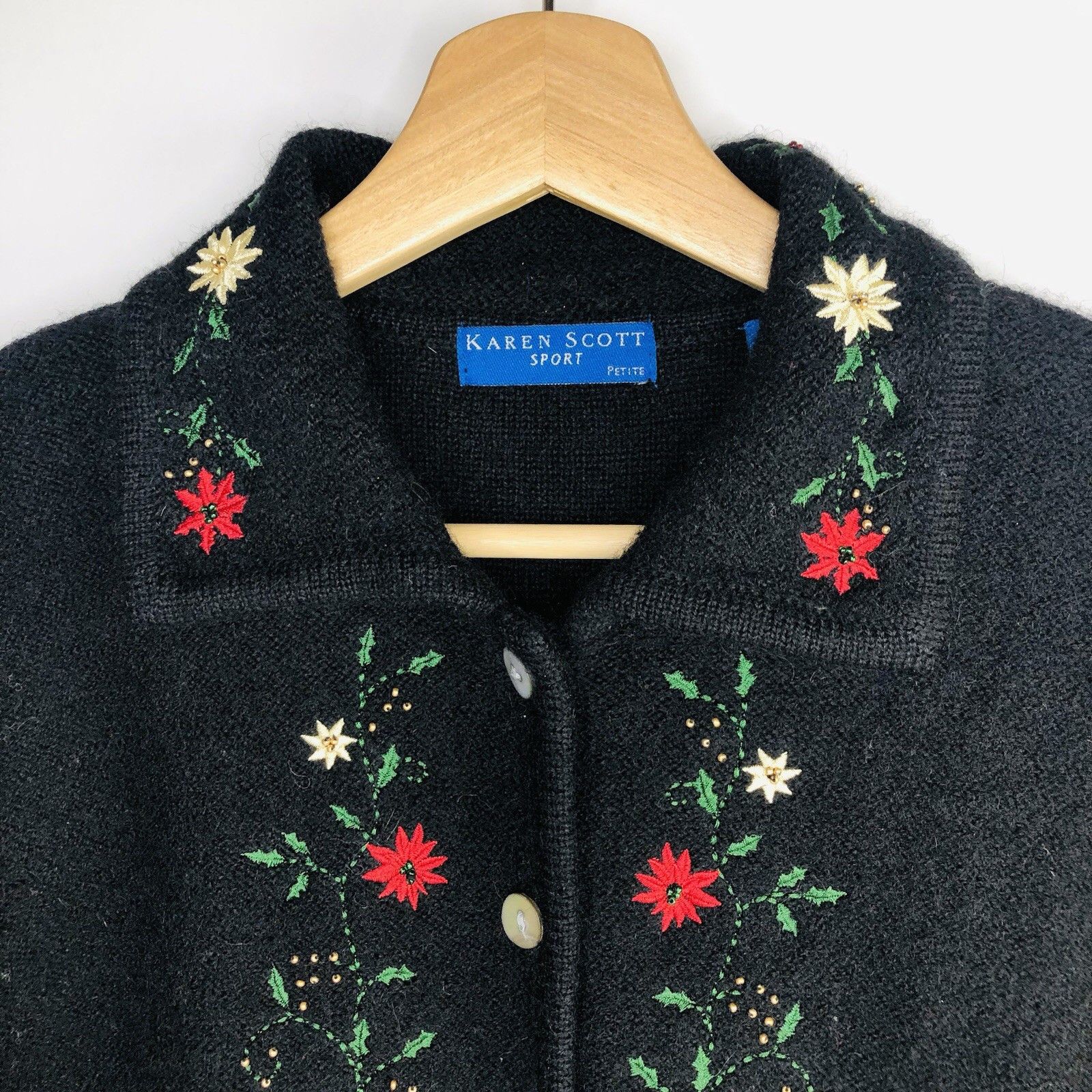 Other KAREN SCOTT Grandma Wool Christmas Cardigan Sweater Sz PS Size XS / US 0-2 / IT 36-38 - 2 Thumbnail