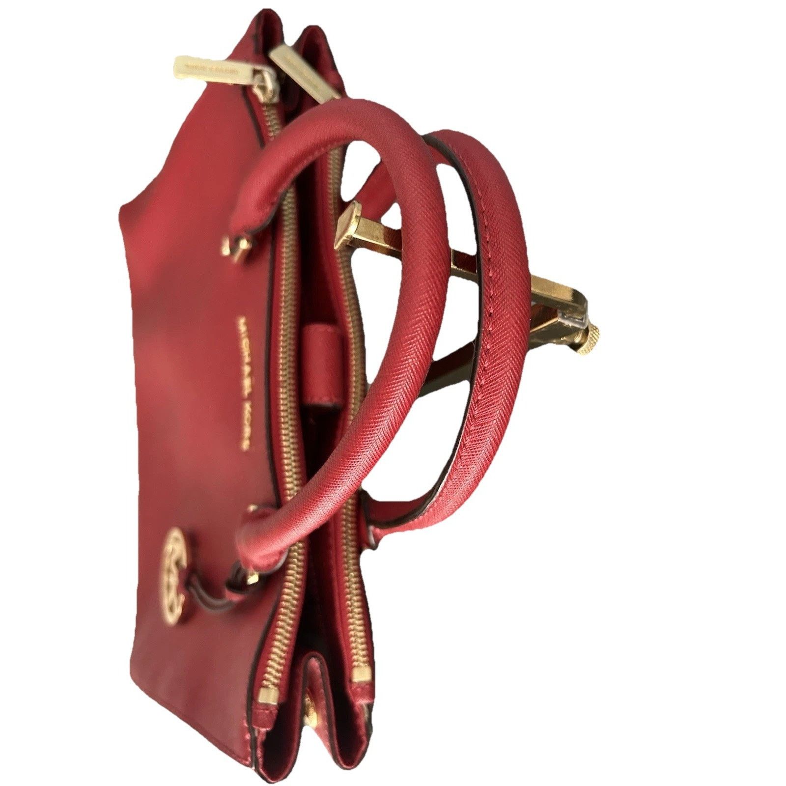 Michael Kors Michael Kors Sutton Red Satchel Saffiano Leather Handle Bag Size ONE SIZE - 9 Thumbnail
