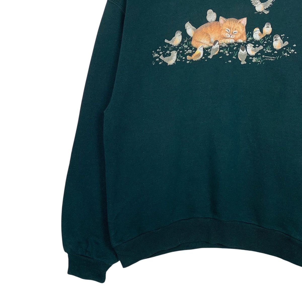 Japanese Brand Japanese Brand Morning Sun Cat And Bird Sweatshirt Size US M / EU 48-50 / 2 - 3 Thumbnail
