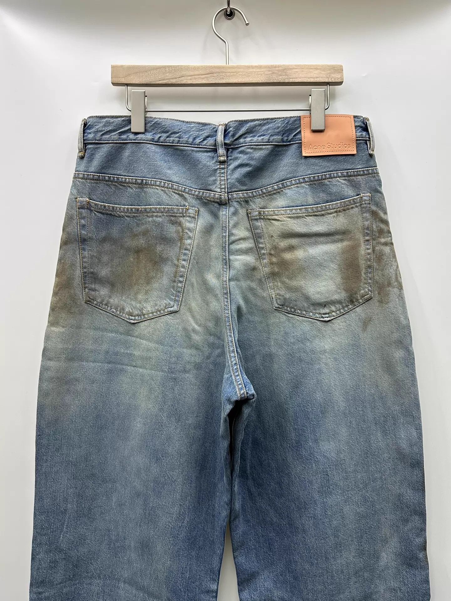 Acne Studios Acne Studios Mud-Dyed Distressed Wide-Leg Jeans 34 Size US 34 / EU 50 - 4 Thumbnail