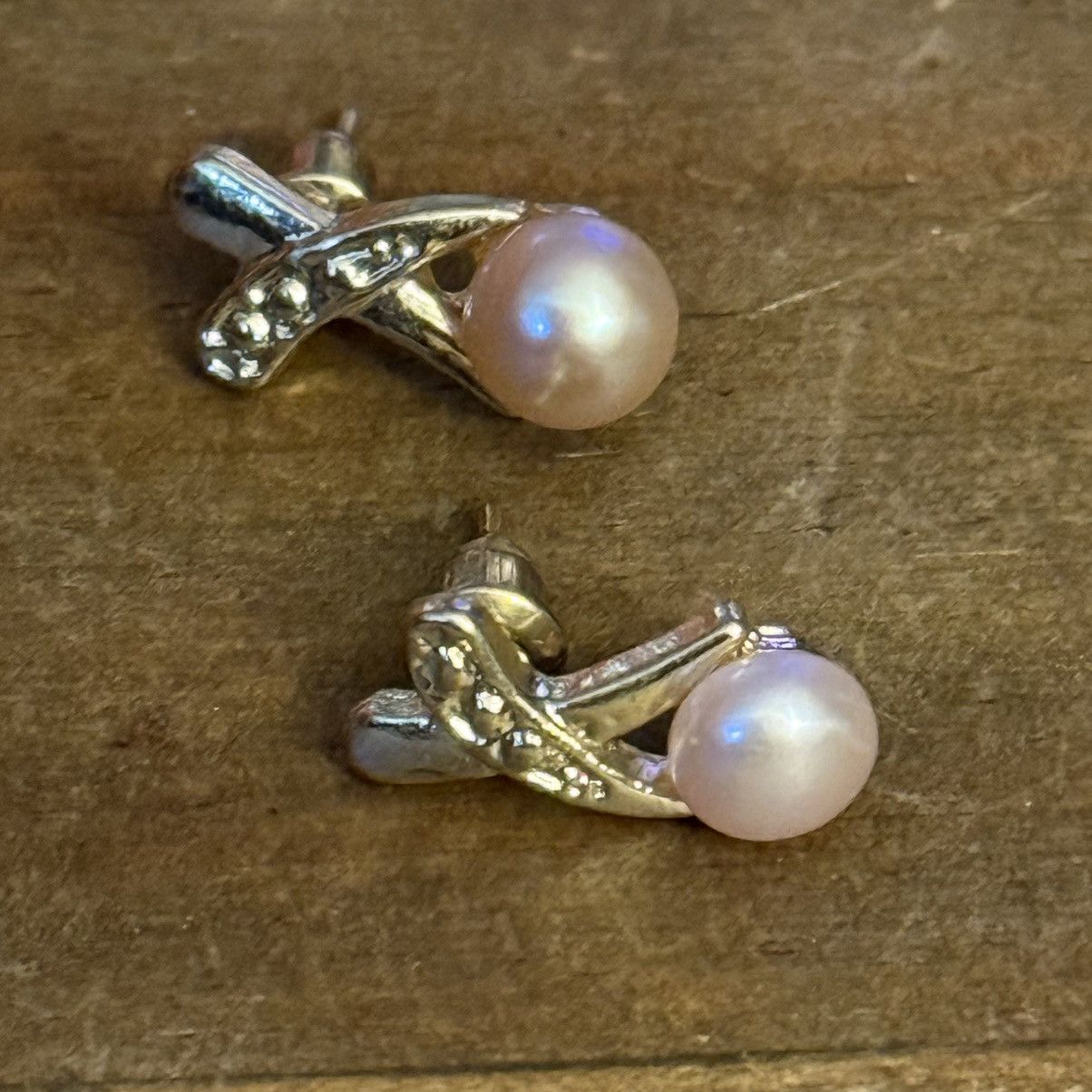 Other Gold tone pearl X stud earrings Size ONE SIZE - 4 Thumbnail