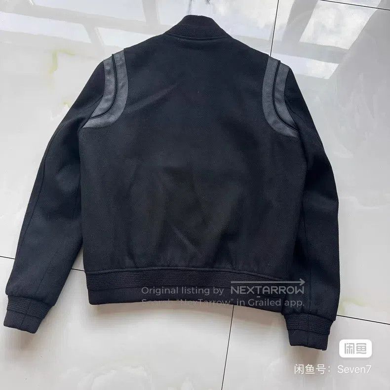 Saint Laurent Paris Saint Laurent Paris Black Wool Patchwork Leather Baseball Size US M / EU 48-50 / 2 - 2 Thumbnail