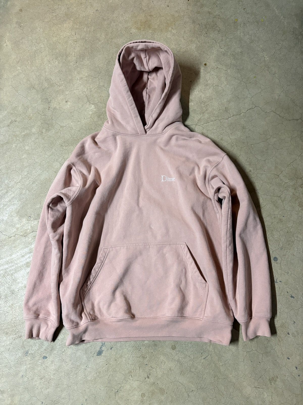 Dime Dime Classic Small Logo Hoodie Boxy Oversized Old Pink XL Size US XL / EU 56 / 4 - 1 Thumbnail
