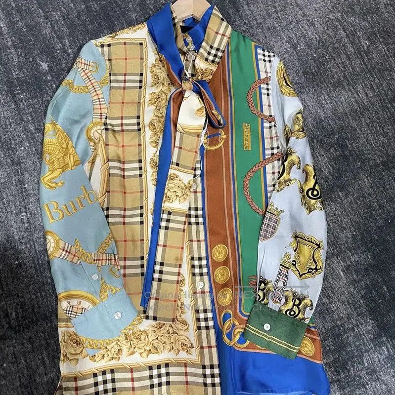Burberry Burberry Multicolor Silk Long Sleeve Blouse. Size M / US 6-8 / IT 42-44 - 5 Thumbnail