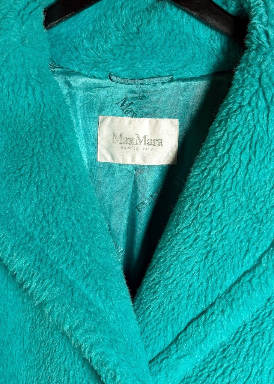 Max Mara MaxMara Turquoise Teddy Bear Icon Alpaca Blend Coat Size S / US 4 / IT 40 - 7 Thumbnail