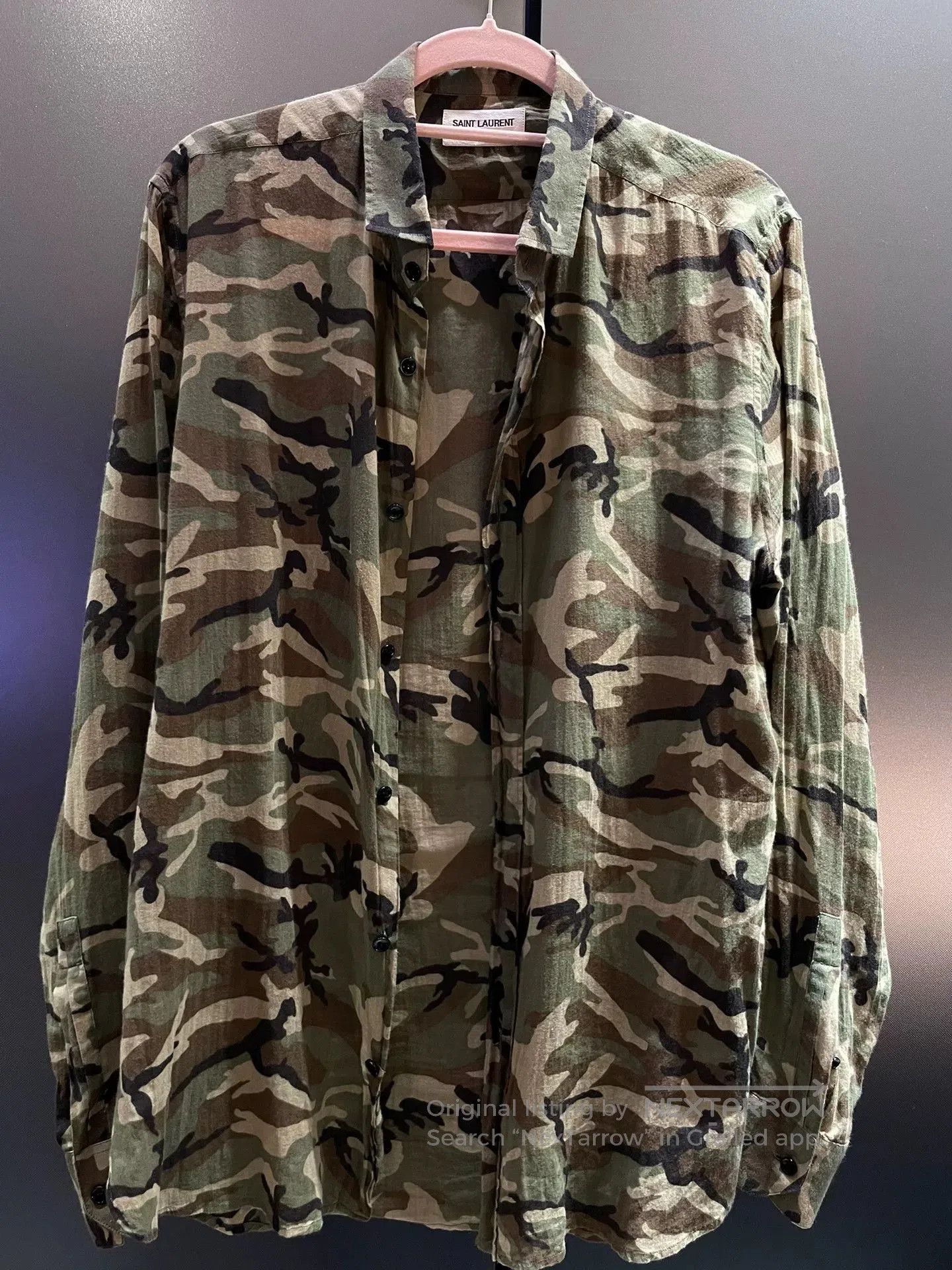 Saint Laurent Paris SAINT LAURENT Camouflage Button-Front Shirt. Size US M / EU 48-50 / 2 - 1 Thumbnail