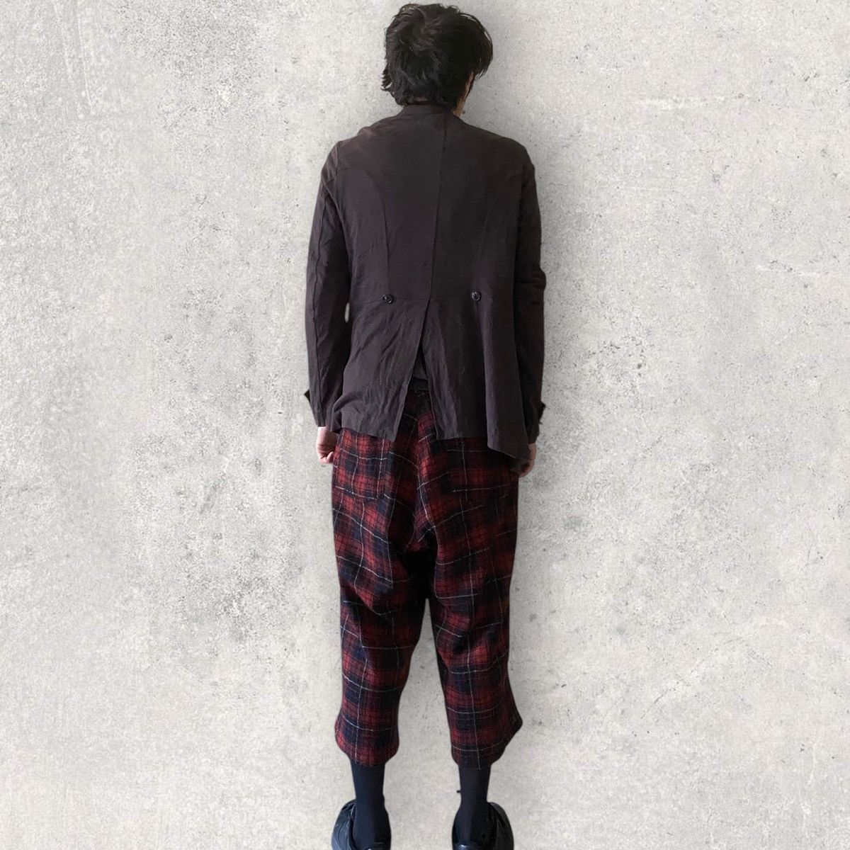 Yohji Yamamoto Y’s Wool Red Tartan Drawstring Cropped Pants Size US 34 / EU 50 - 5 Thumbnail