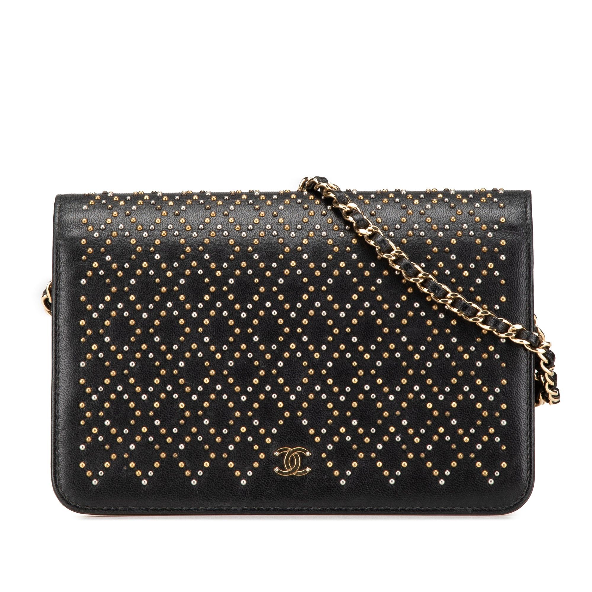 Chanel Chanel CC Studded Lambskin Wallet on Chain Black Size ONE SIZE - 1 Thumbnail