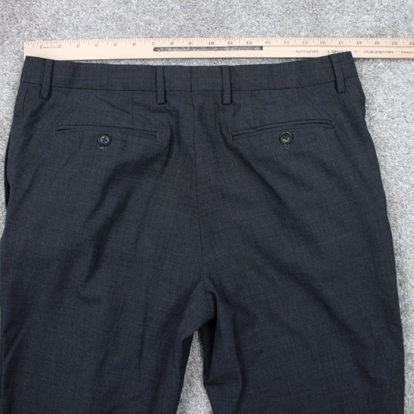 Banana Republic Banana Republic Pants Mens 35x32 Gray Wool Stretch Flat Front Dress Pants Regular Rise Front Front Flat Front Pockets City Preppy Mens Size US 35 - 7 Thumbnail