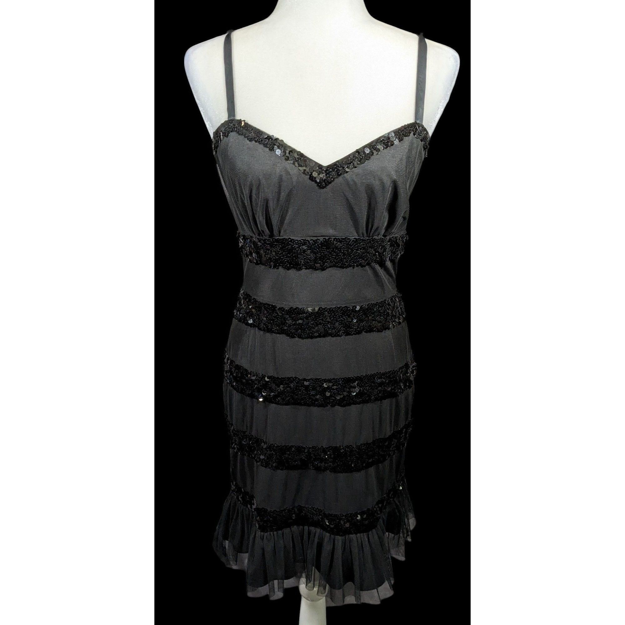 Betsey Johnson Betsey Johnson Evening Black Sequin Striped Dress Size 6 Size M / US 6-8 / IT 42-44 - 12 Thumbnail