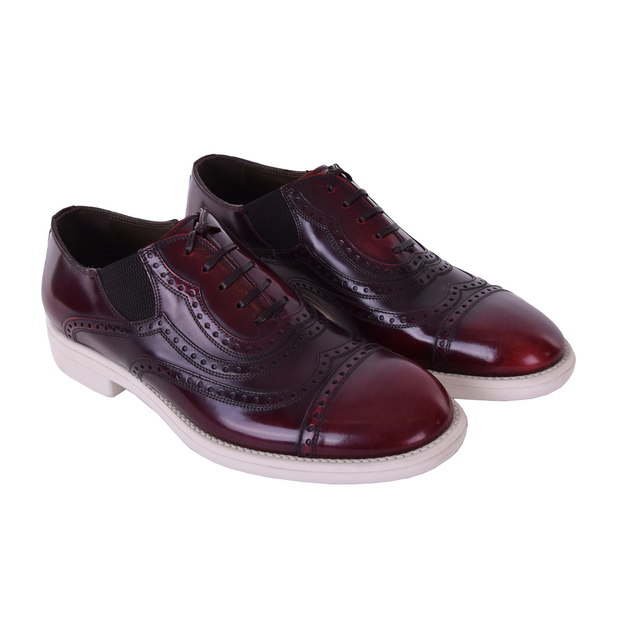 Dolce & Gabbana o1y0125 Leather Laced Shoes in Burgundy Size US 6 / EU 39 - 2 Thumbnail