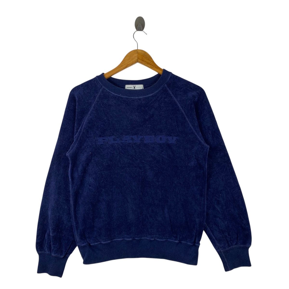 Playboy × Vintage Vintage PLAYBOY Casualwear Big Logo Coduroy Sweatshirt Size US S / EU 44-46 / 1 - 1 Thumbnail