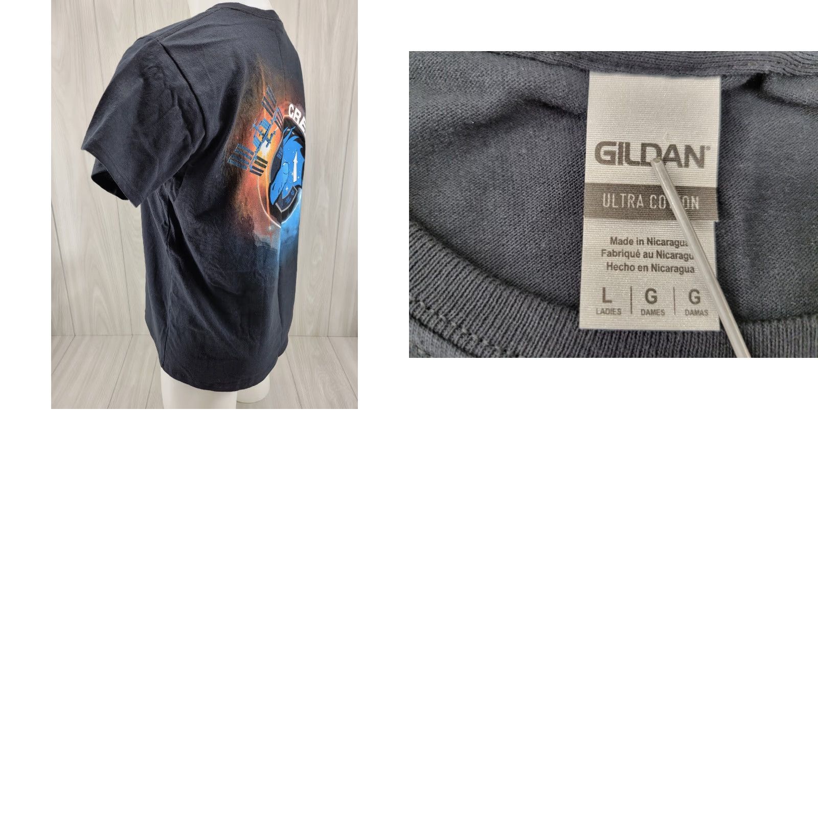 Gildan Women’s NASA x SpaceX Crew-1 Dragon 2020 Black T-Shirt Size Large Size L / US 10 / IT 46 - 8 Thumbnail