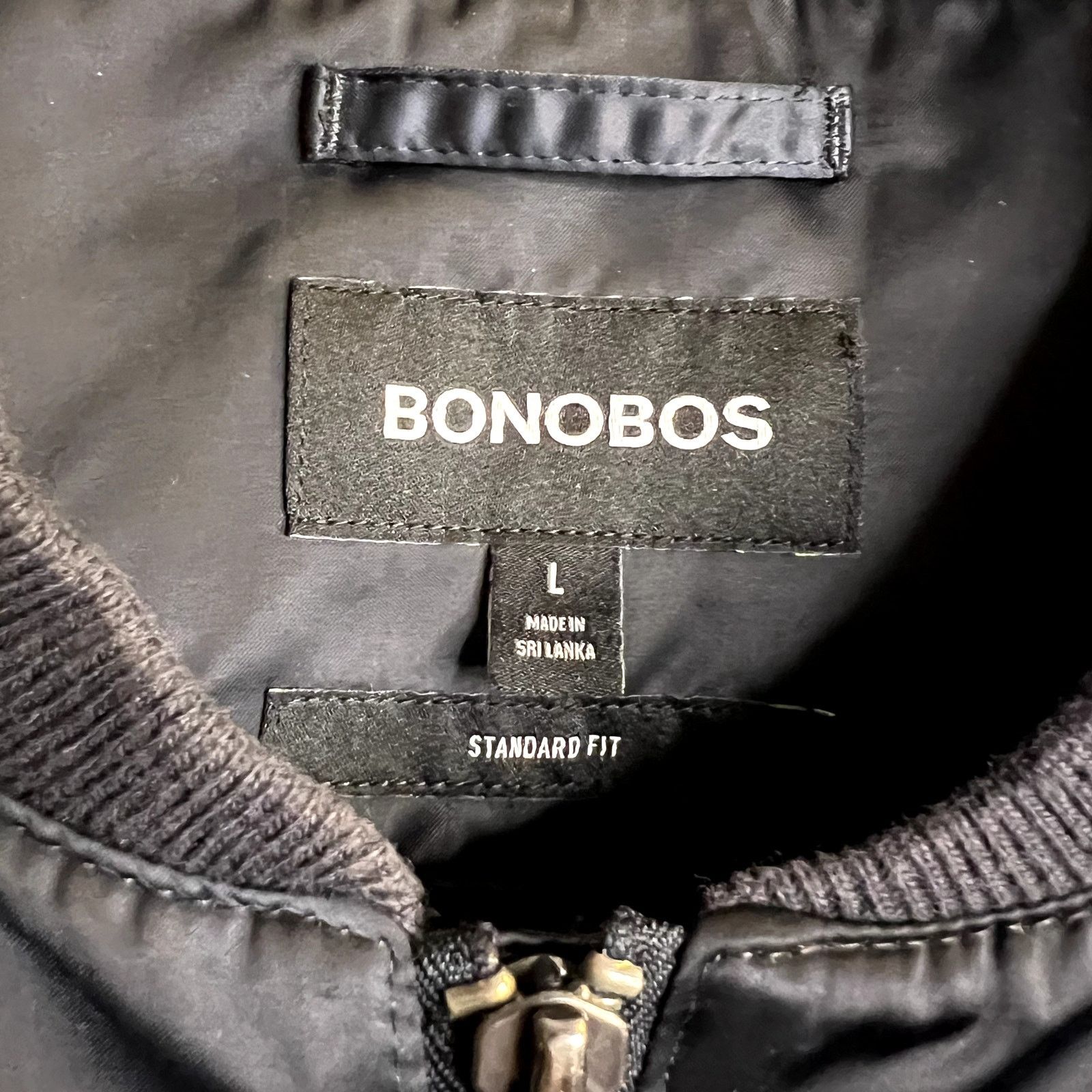 Bonobos Bonobos Mens Full Zip Bomber Jacket Standard Fit Black L Size US L / EU 52-54 / 3 - 3 Thumbnail