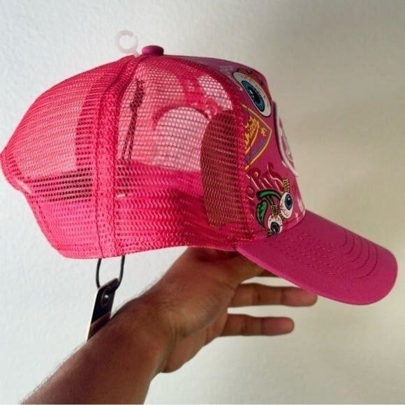 Designer × Von Dutch NWT VON DUTCH JAX HOT PINK ALL OVER PRINT TRUCKER HAT Size ONE SIZE - 5 Thumbnail