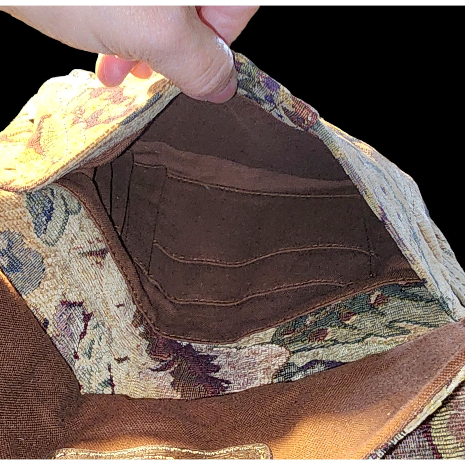 Fossil Fossil key lock tapestry carpet purse crossbody leather trim Size ONE SIZE - 11 Thumbnail