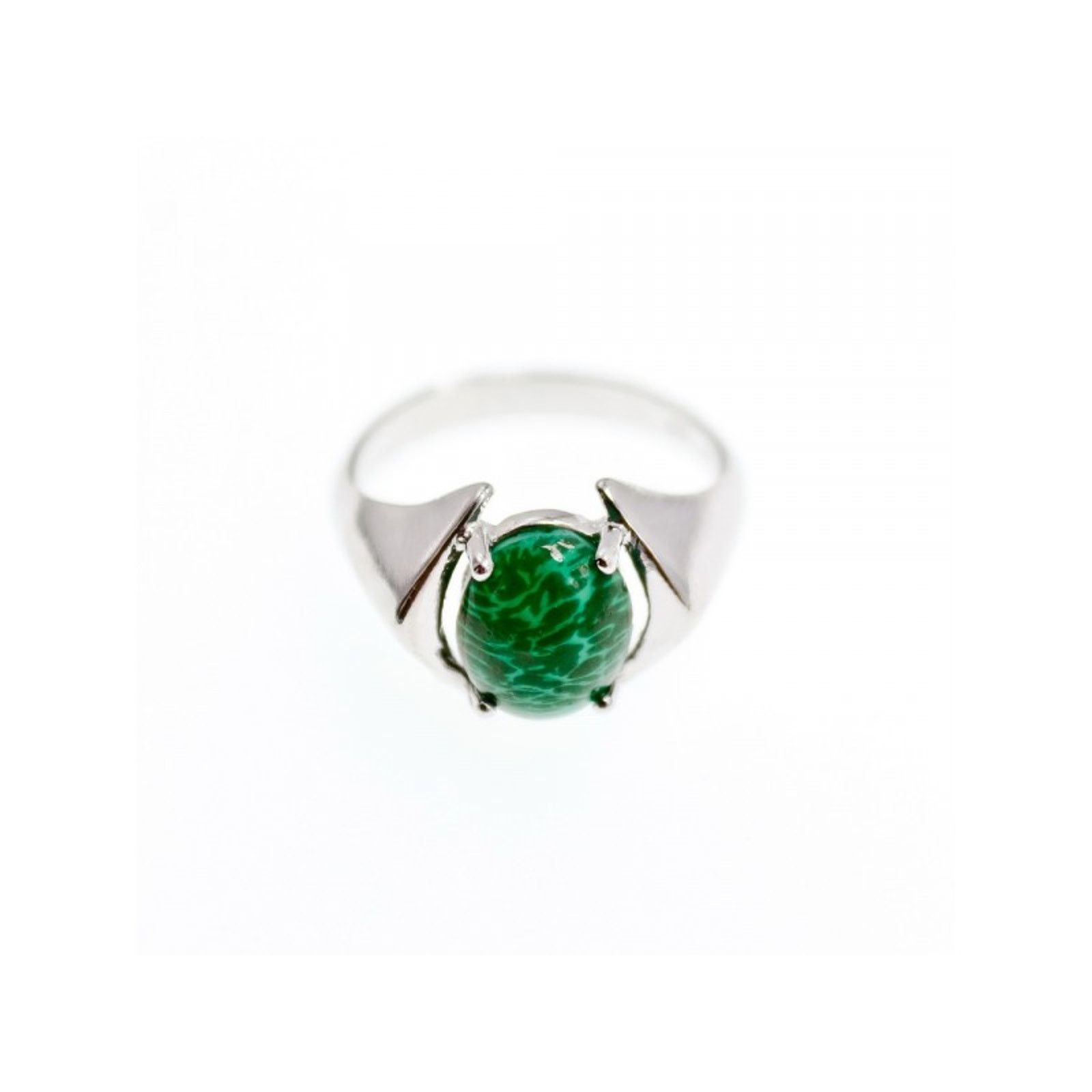 Jewelry 925 STERLING SILVER MALACHITE RING SIZE 7 Size ONE SIZE - 4 Thumbnail