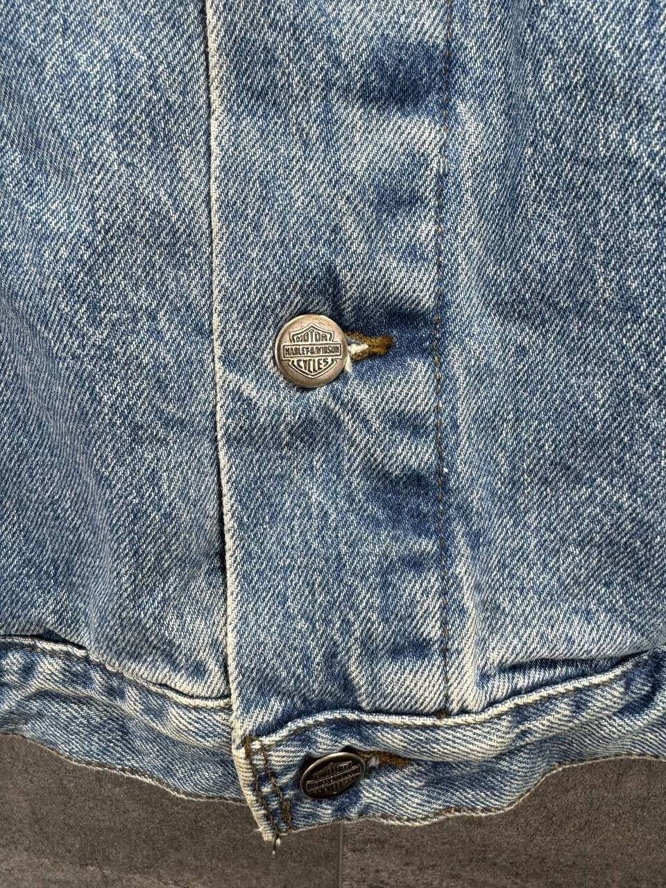 Vintage VINTAGE Harley Davidson Jacket Womens Jean Denim Blue 90s Size M / US 6-8 / IT 42-44 - 3 Thumbnail