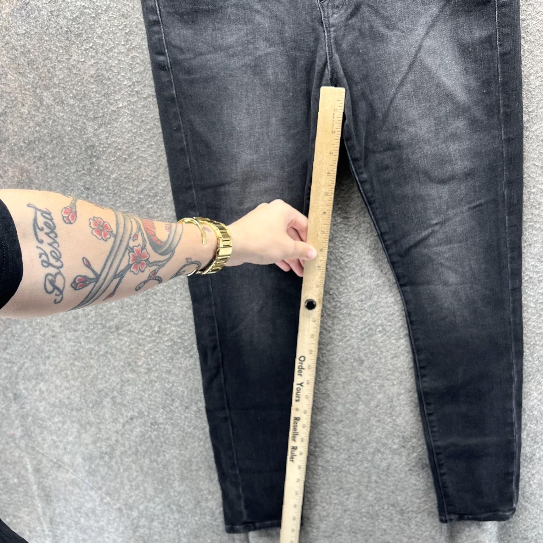 Frame VINTAGE FRAME Le High Skinny Jeans Womens 29 Charcoal Condor High Rise Stretch Denim? Size 29" - 6 Thumbnail