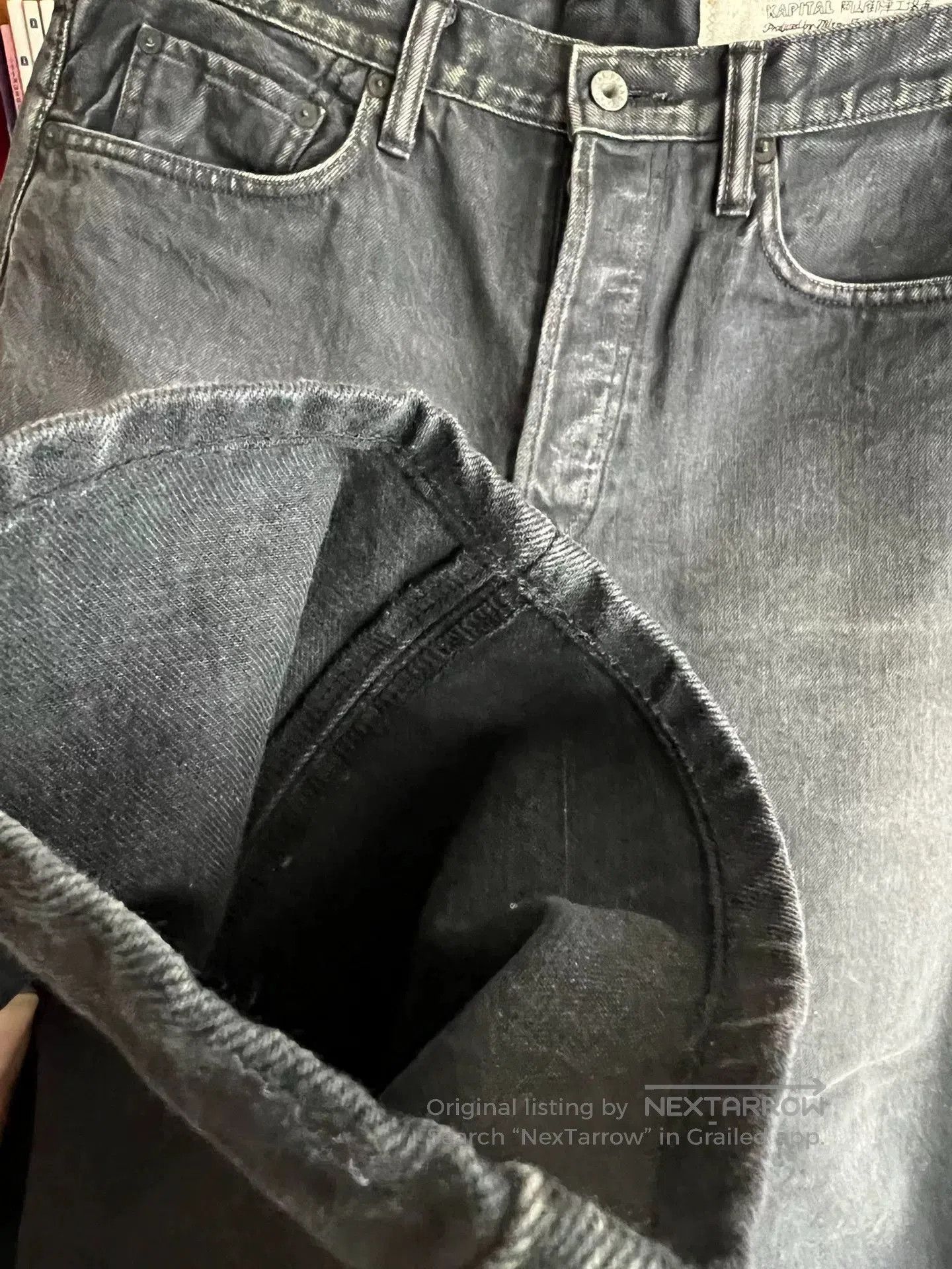 Visvim kapital black denim straight cut pants. Size US 34 / EU 50 - 4 Thumbnail
