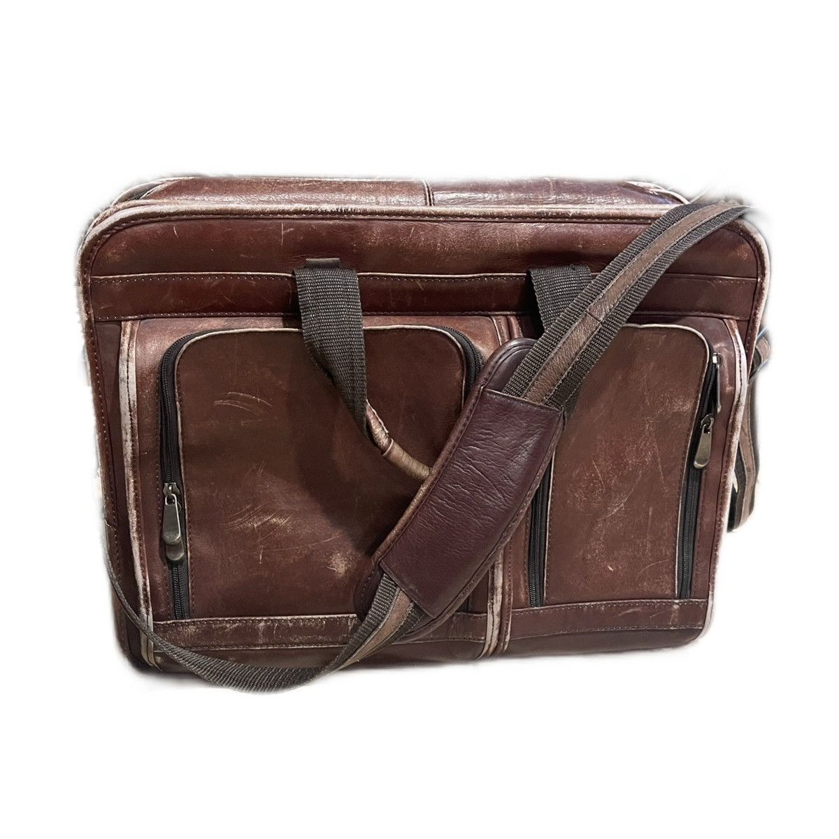 Vintage x Wilsons Leather Wilson Leather Briefcase Laptop Crossbody Bag Messenger in Brown, Men's