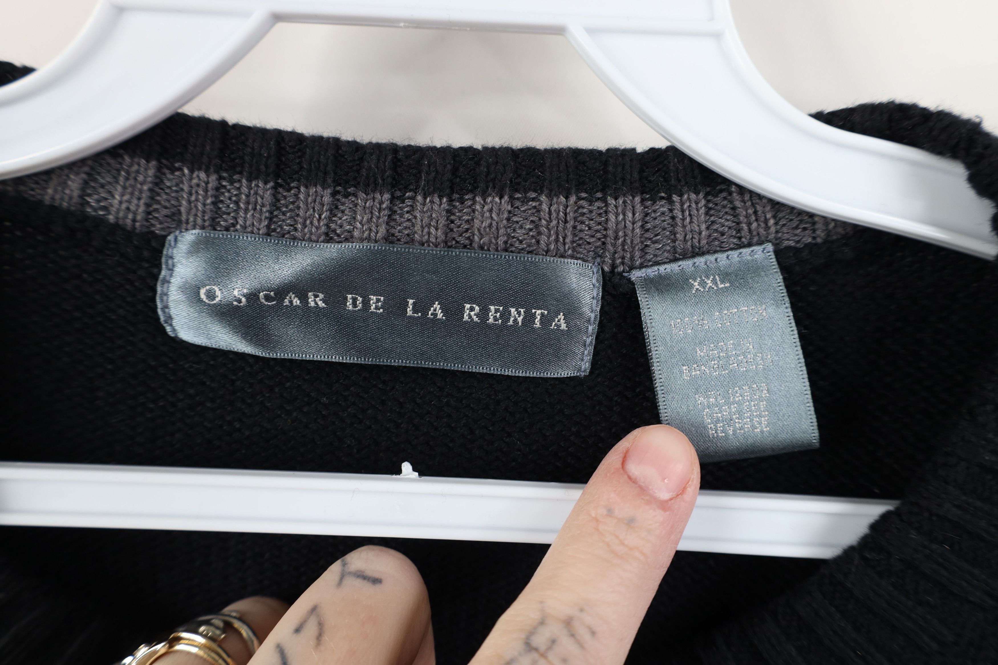 Vintage Vintage 90s Streetwear Ribbed Cable Knit Sweater Black Size US XXL / EU 58 / 5 - 4 Thumbnail