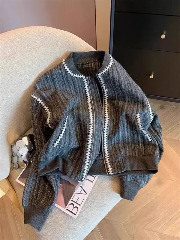 VIBE Vintage Striped Loose Casual XL Baseball Jacket Size US XL / EU 56 / 4 - 6 Thumbnail