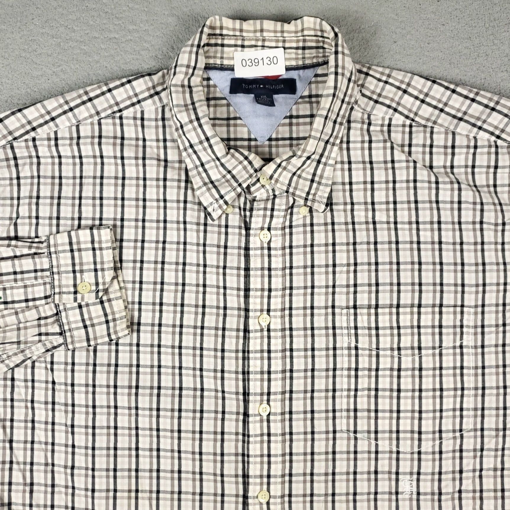 Tommy Hilfiger Tommy Hilfiger Shirt Mens 2XL Beige/Gray Plaid Button-Up Long Sleeve Casual Shirt Size US XXL / EU 58 / 5 - 2 Thumbnail