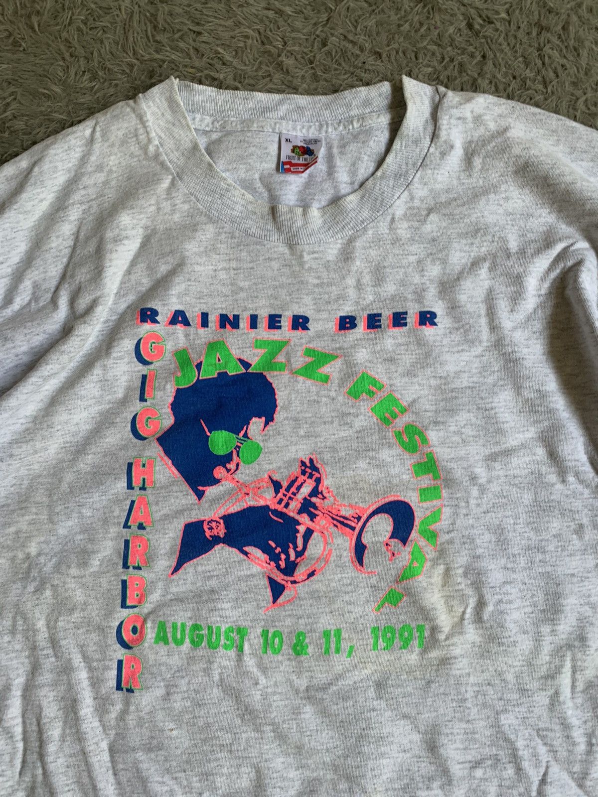 Band Tees Vintage 90s Rainier Beer Gig Harbor Jazz festival 1991 Tee Size US XL / EU 56 / 4 - 2 Thumbnail