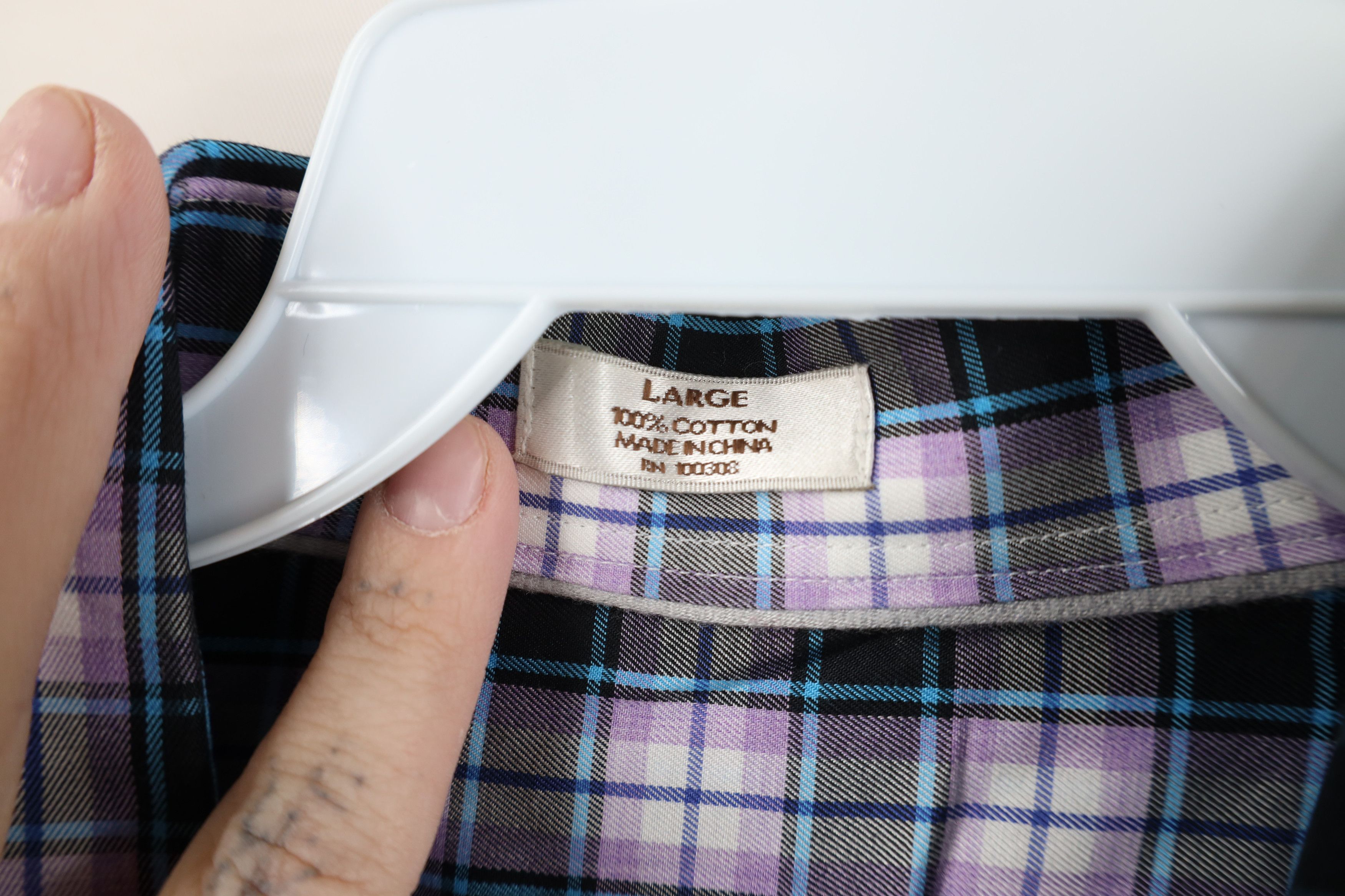 Peter Millar Peter Millar Cotton Collared Button Down Shirt Purple Plaid Size US L / EU 52-54 / 3 - 7 Thumbnail