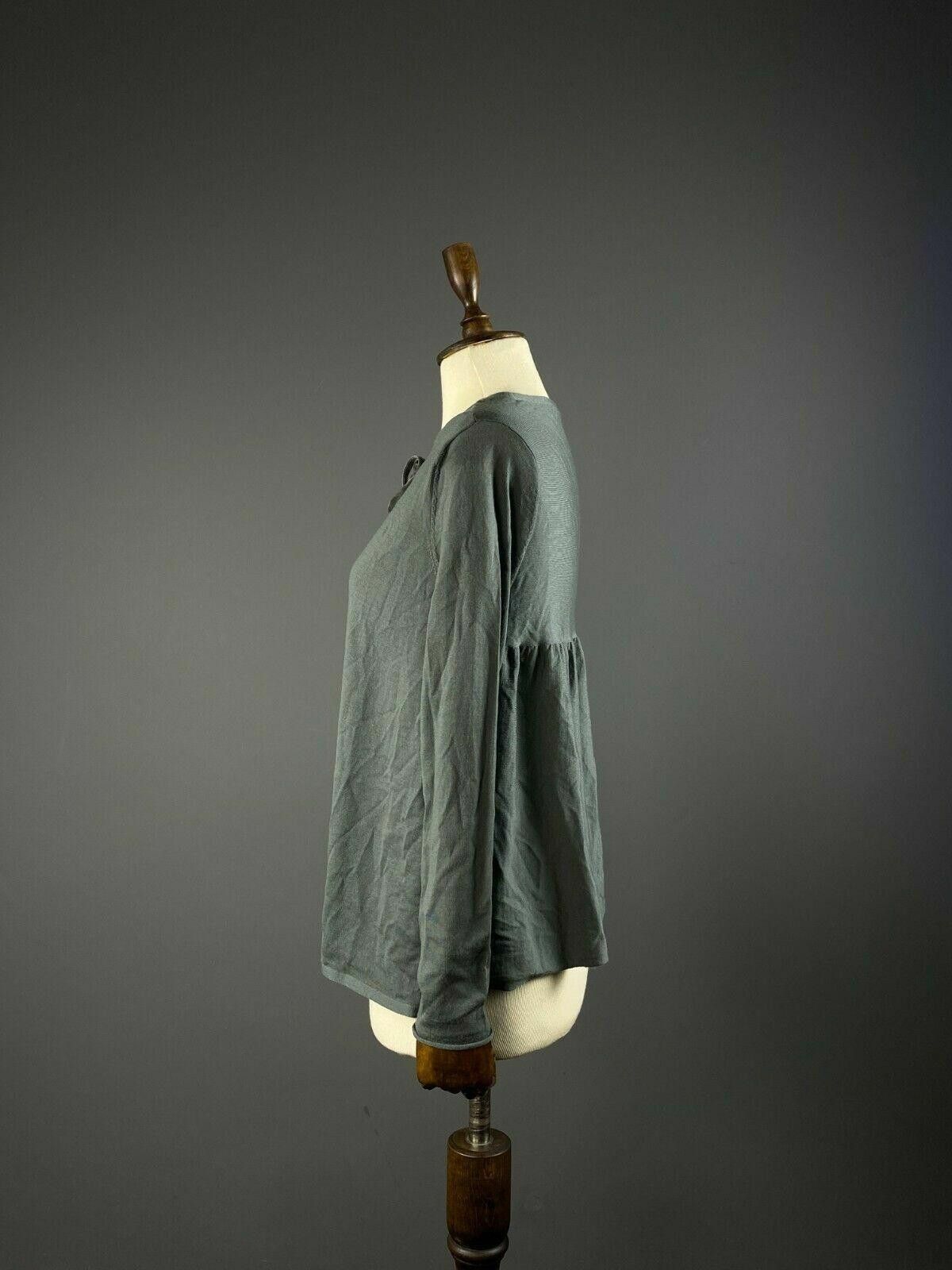 Designer Hemisphere Grey 100% Merino Wool Cardigan Sweater Size 36 Size M / US 6-8 / IT 42-44 - 5 Thumbnail