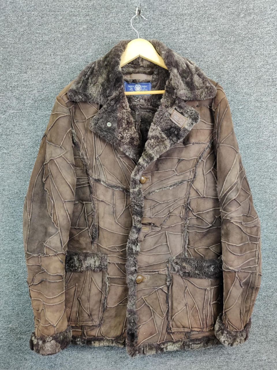 Avirex Vintage 90s Avirex Patchwork Sheepskin Leather Jacket Size US L / EU 52-54 / 3 - 1 Thumbnail