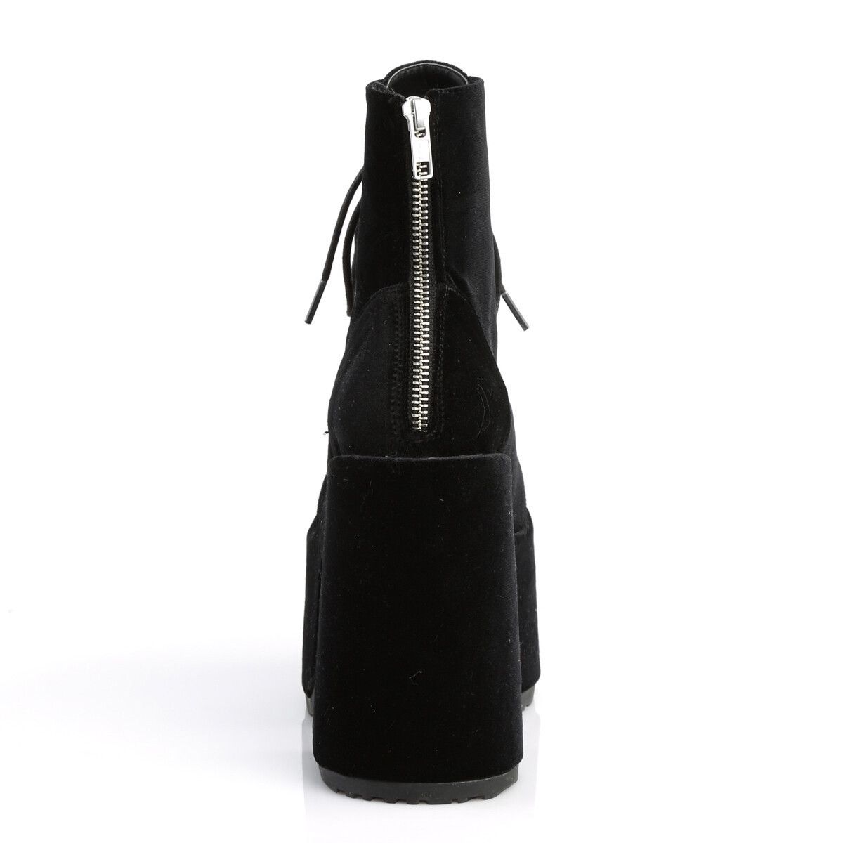 Other Camel 203 Stacked Black Velvet Platform Goth Punk Ankle Boot Size US 7 / IT 37 - 6 Thumbnail